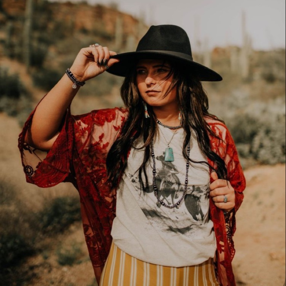 Wide Sleeve Western Lace Duster